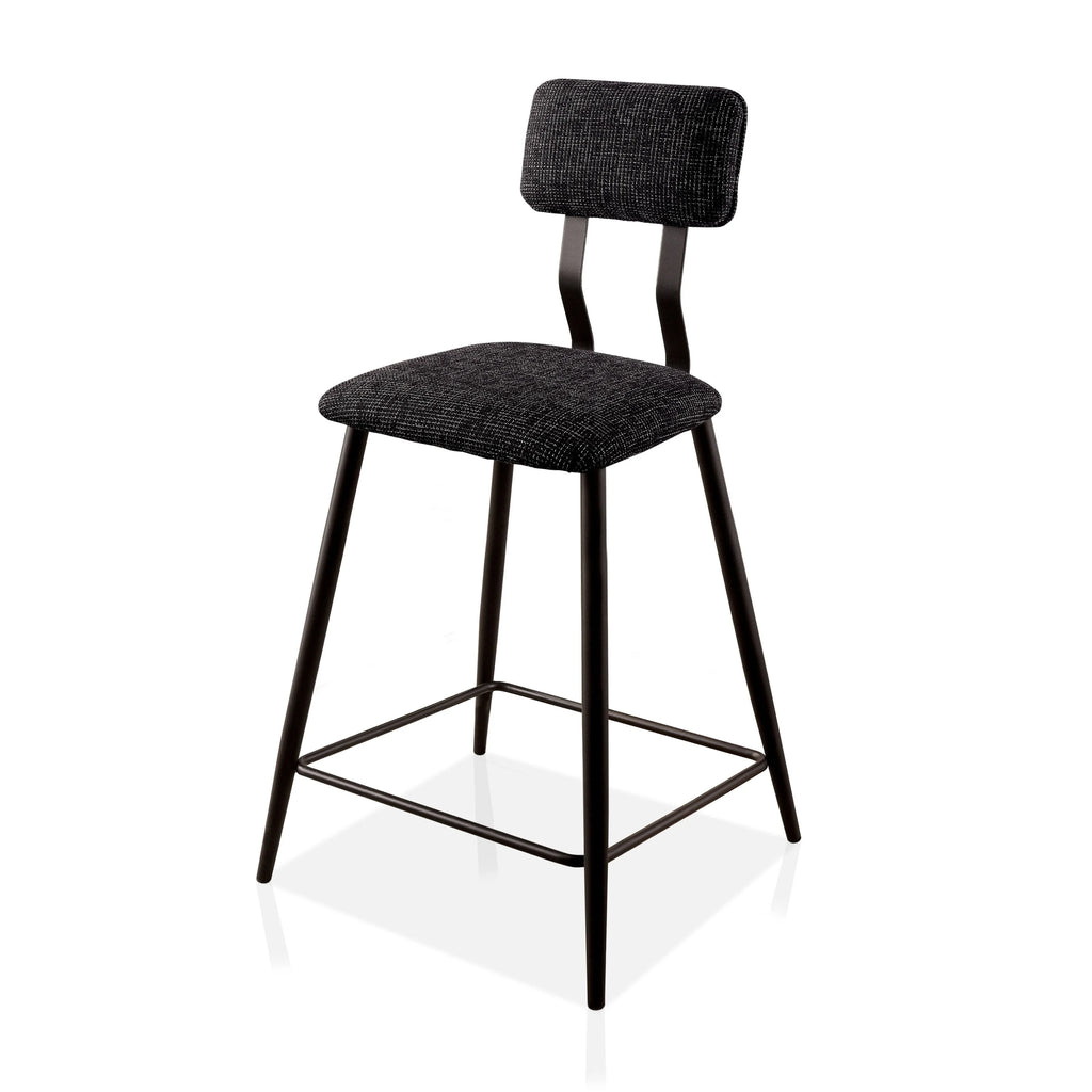 Industrial Black Bar Height Chairs Set of 2 B312