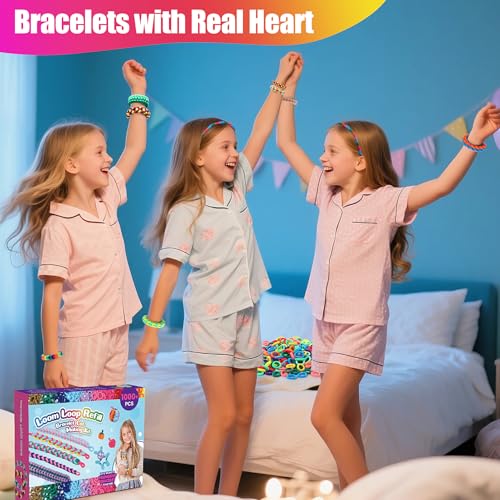 Bracelet Making Kit with 1000+ Elastic Cloth Rubber Bands V192486