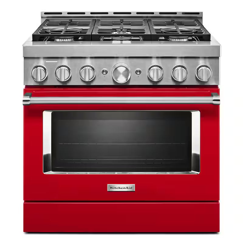 5.1 cu. ft. Smart Gas Range with Self-Cleaning and True Convection in Passion Red P217459