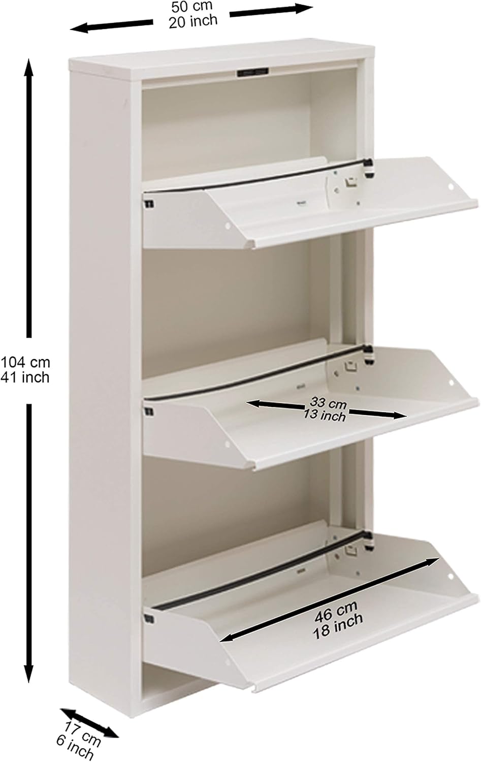 White 3 Tier Shoe Cabinet X565