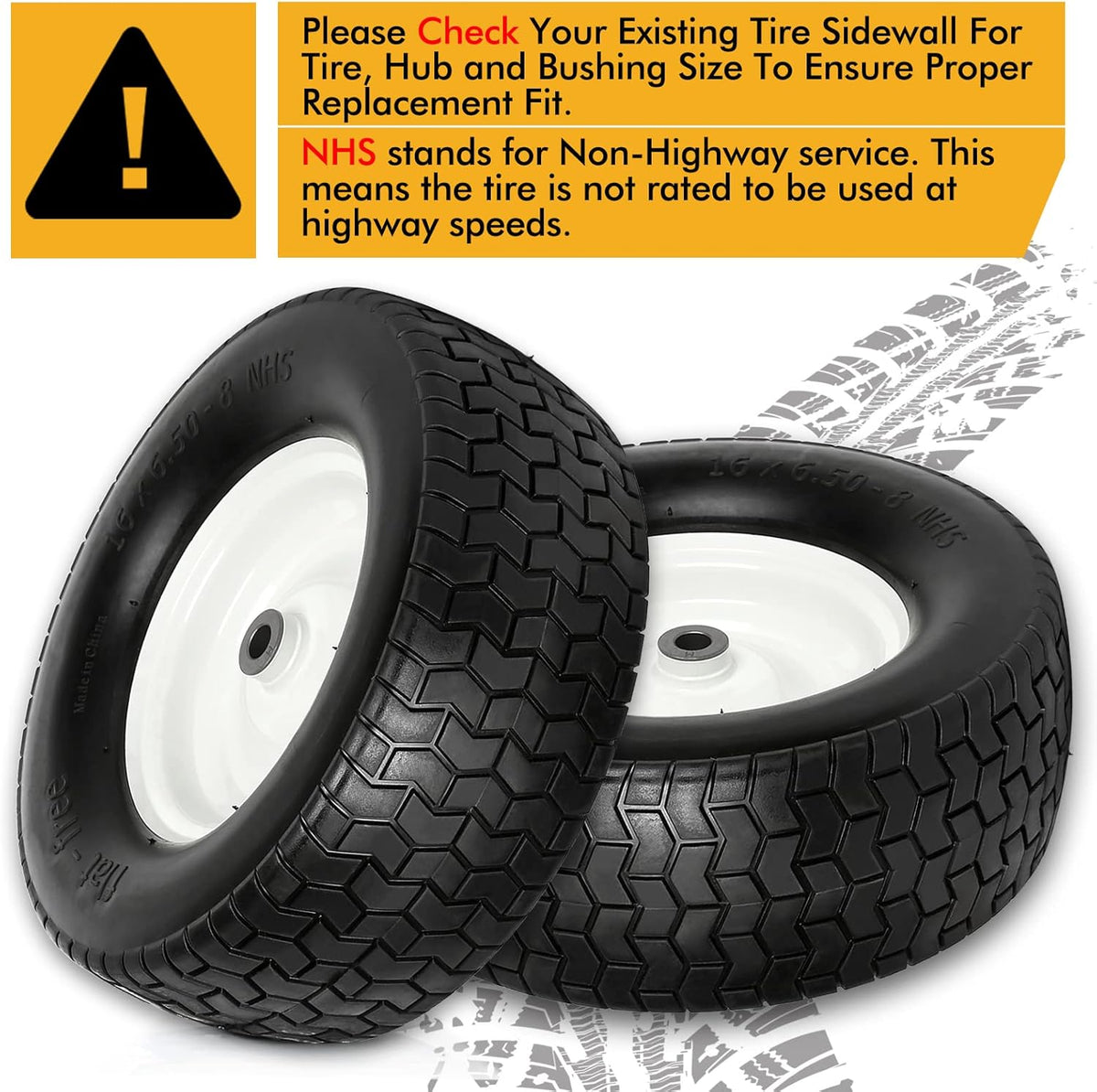 16x6.50-8 Lawn Tires with Rim, Set of 2 P5064