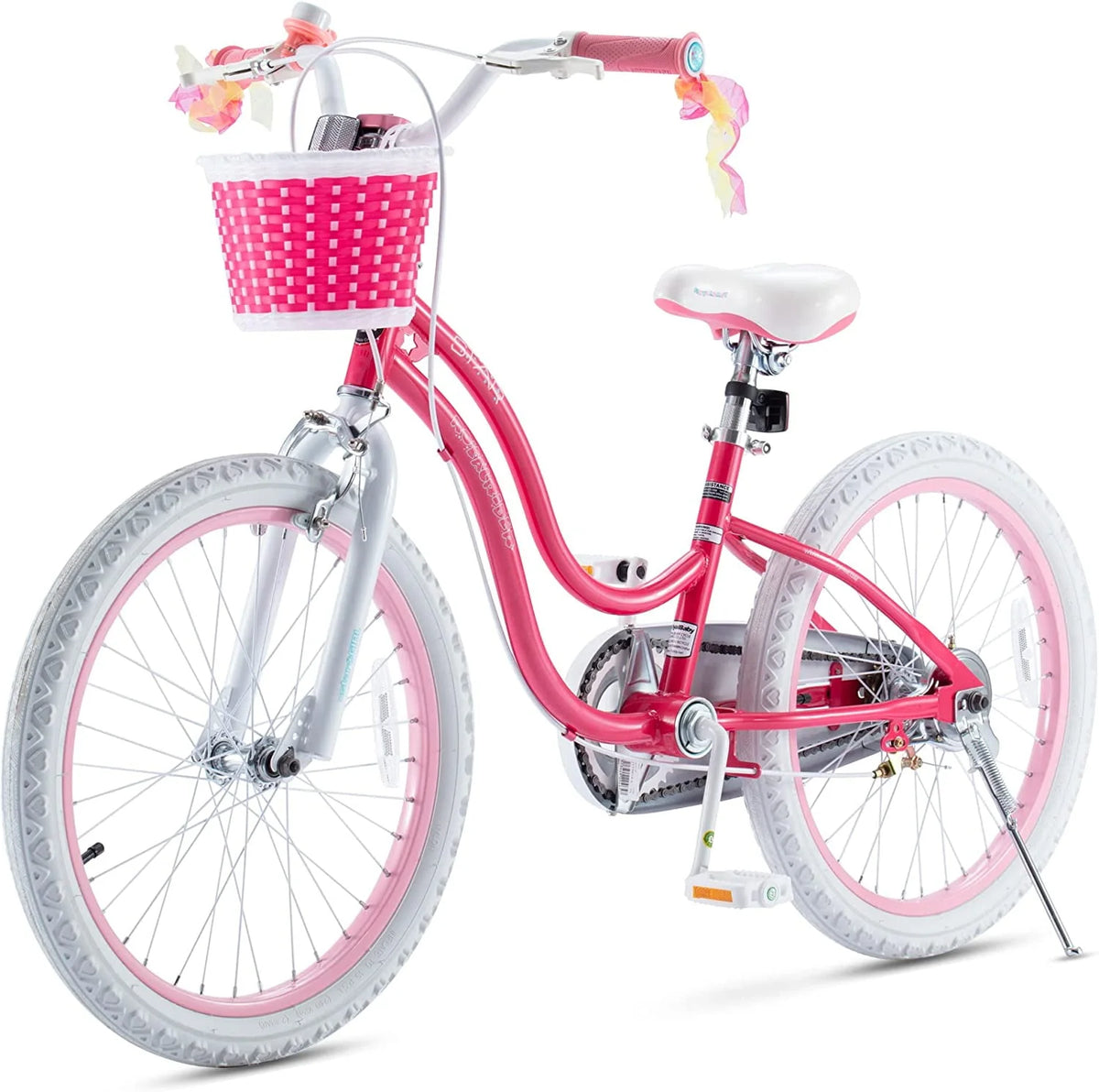 20 Inch Kids Bike with Kickstand Basket Pink C18434