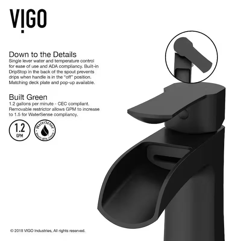Single Handle Bathroom Faucet in Matte Black G8693