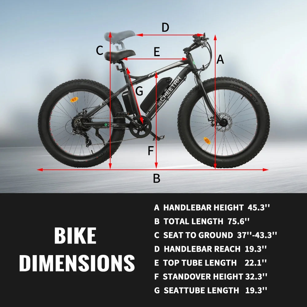 26 In. Fat Tire Electric Bicycle M34243