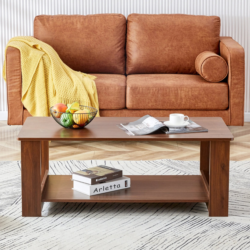 2-Tier Wood Coffee Table with Storage Z176059