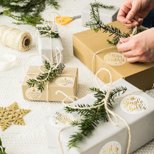 1000Pcs Clear Christmas Stickers Roll C395581