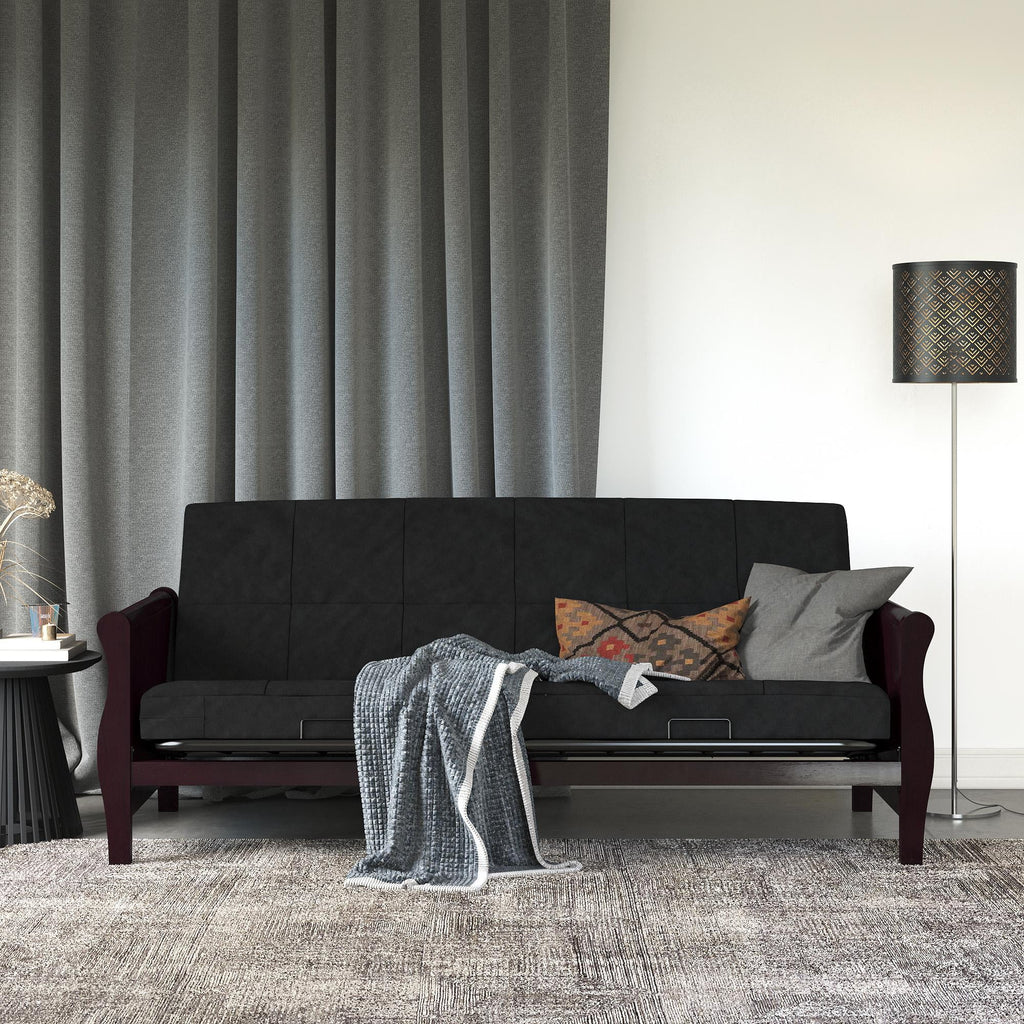 Black Full Size Quilted Microfiber Futon Mattress V7796