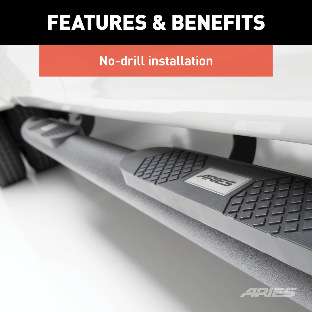 Black 4-Inch Round Aluminum Nerf Bars V67166