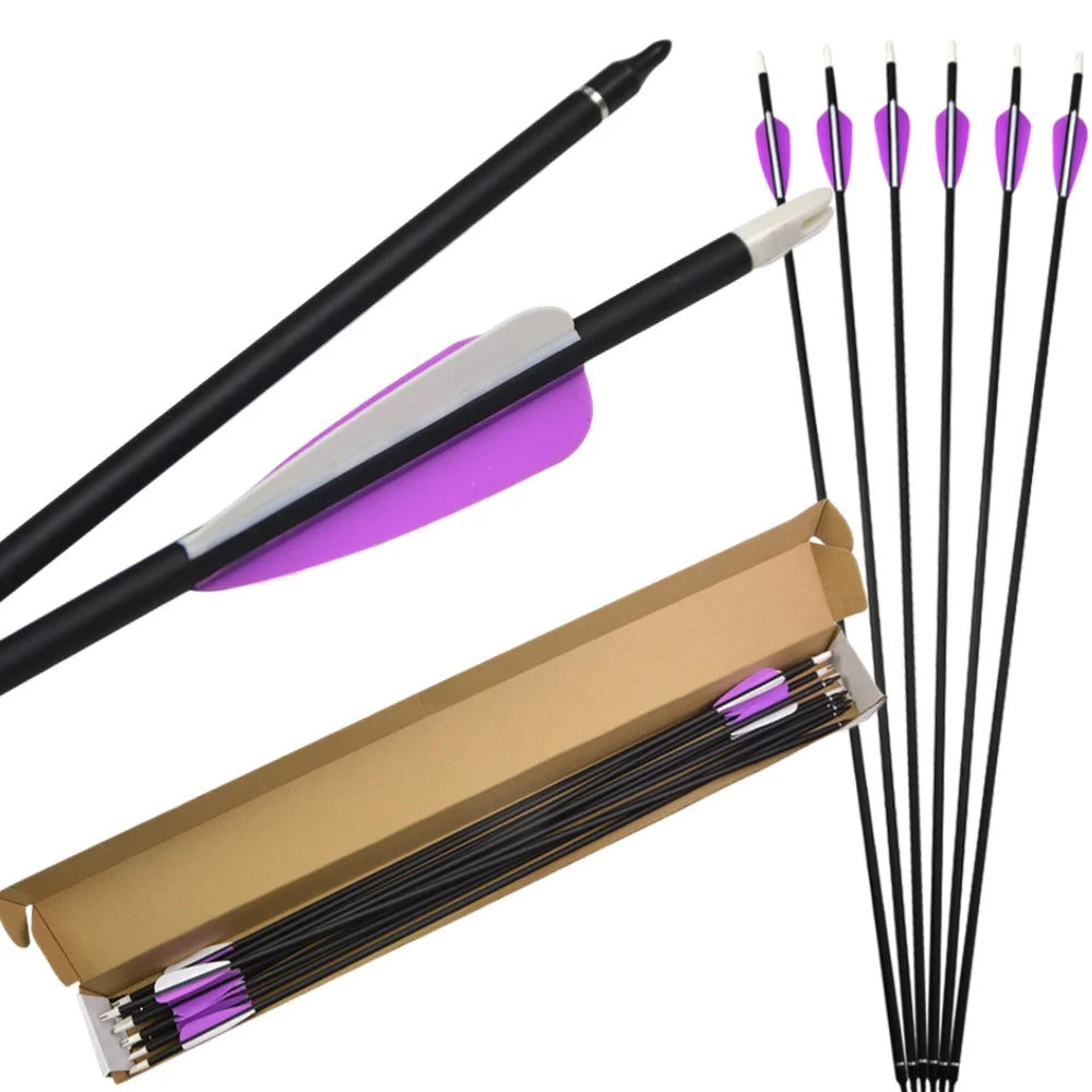 32 inch Mixed Carbon Hunting Arrows Pack of 12 Y6614