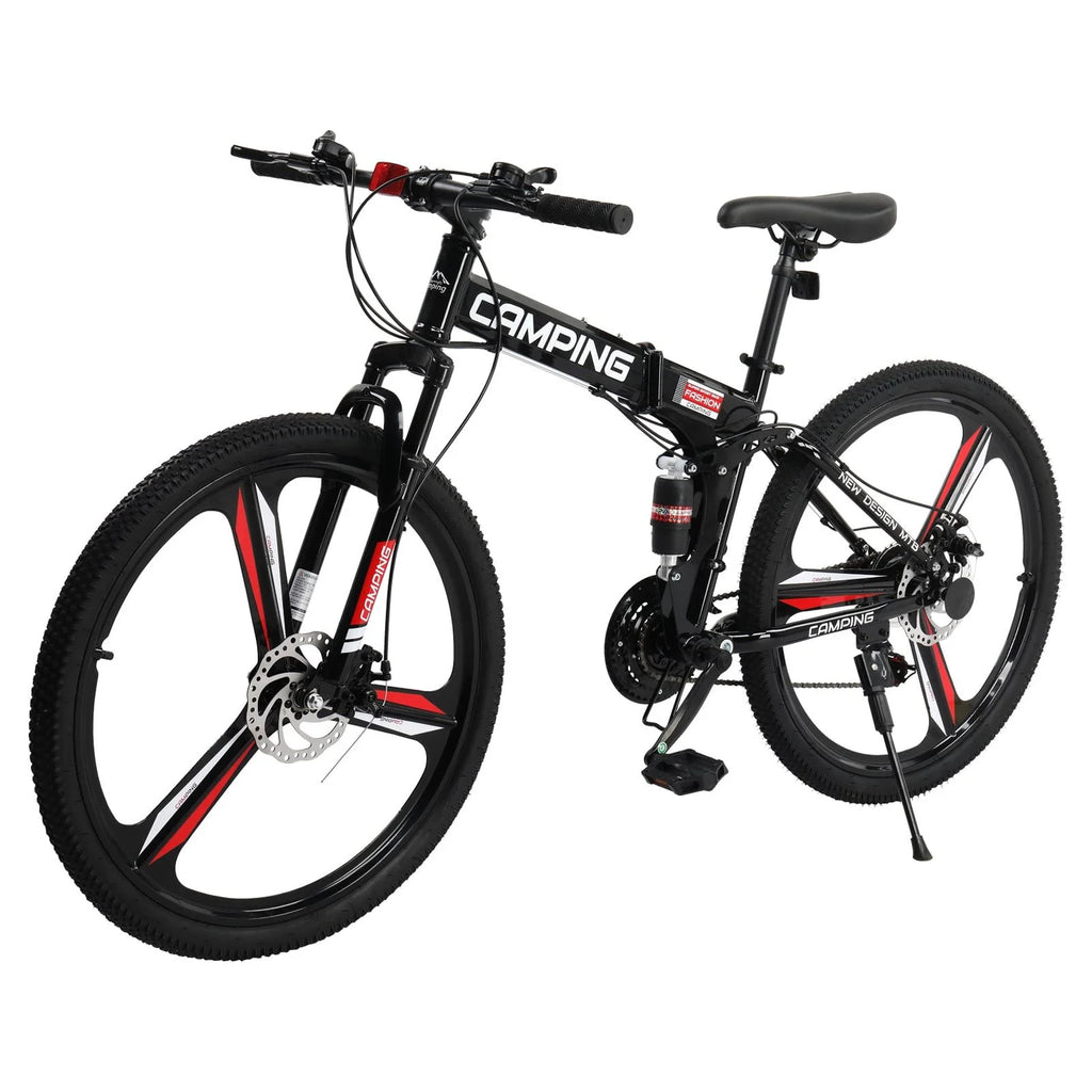 21-Speed Steel Mountain Bike, 26 Foldable Black H923