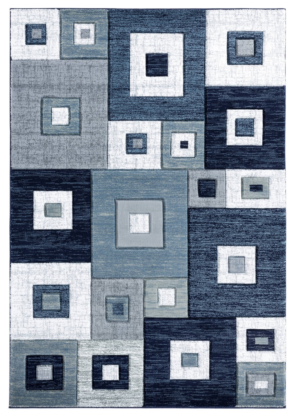 Navy Modern Geometric Accent Rug Y405852