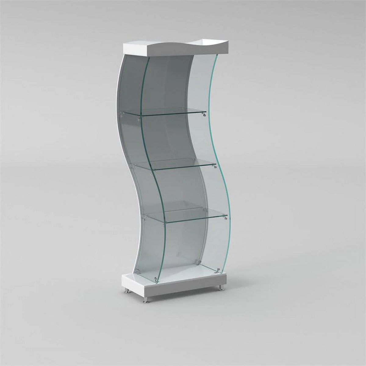 35.6" Steel and Glass Curio Cabinet U9343