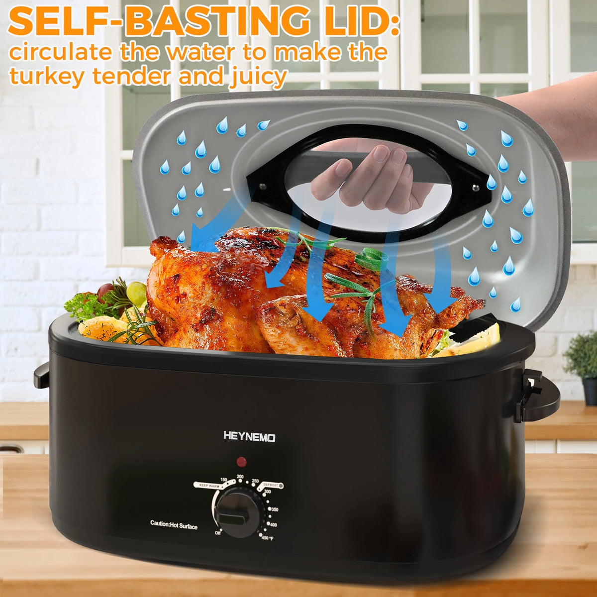 26 Quart Stainless Steel Electric Roaster Oven W369938