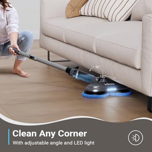 Electric Spin Mop with LED Headlight, Gray H95804