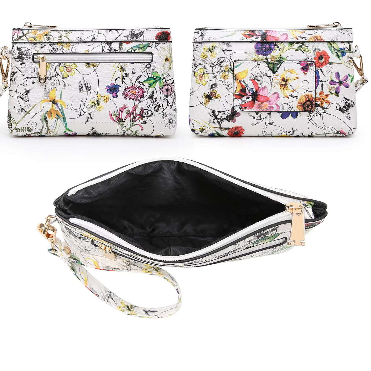 Women Two tone Satchel Handbags Purses Tote with Wallet 2pcs Bag Set D16338