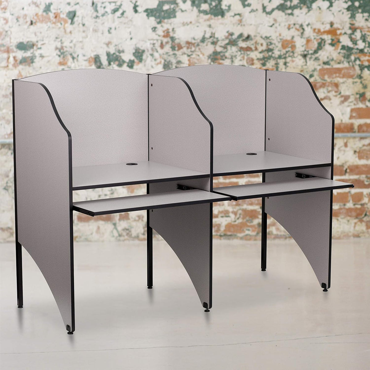 Study Carrel in Nebula Grey Finish V750