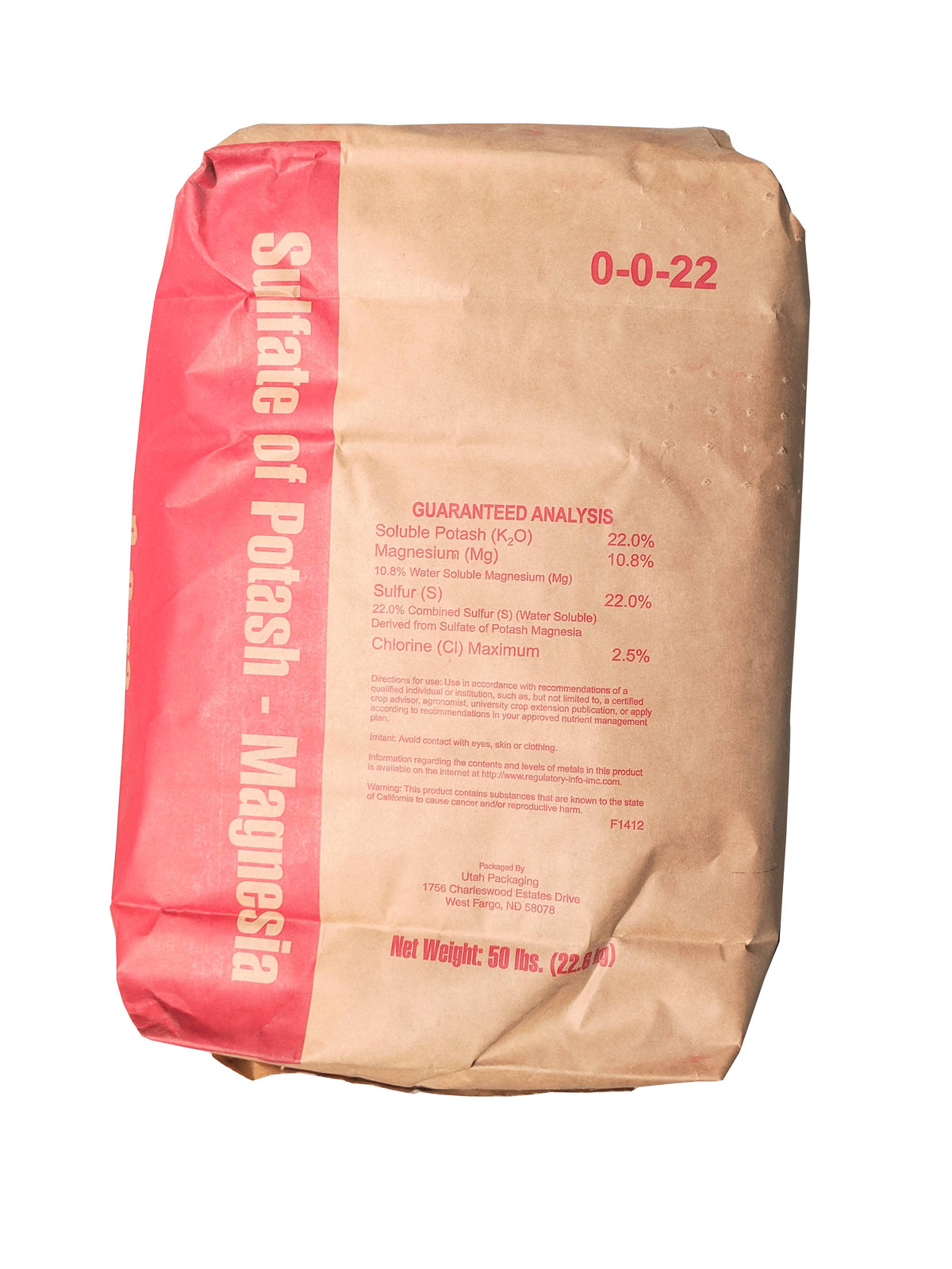Potash Magnesia Fertilizer 0-0-21.5 50 Pounds H509926