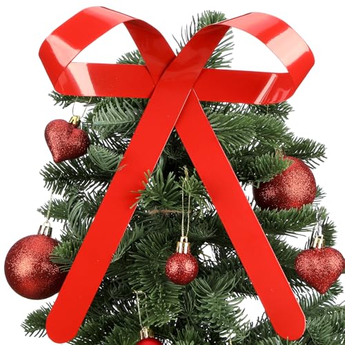 Large Christmas Metal Bow Tree Topper with Clip I2919