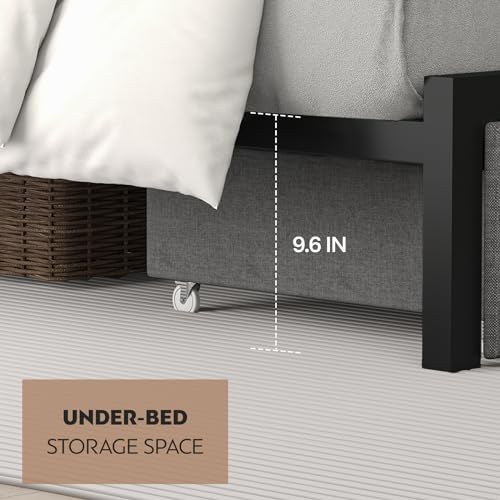 Twin Size Storage Platform Bed Frame with Headboard B83199
