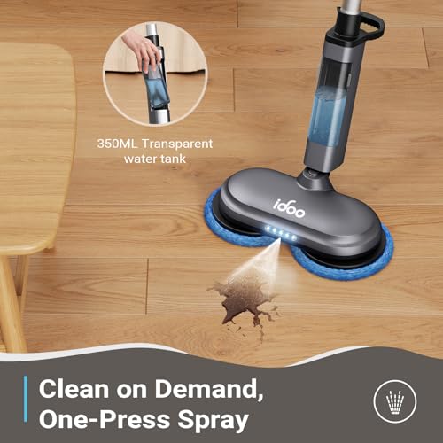 Electric Spin Mop with LED Headlight, Gray H95804