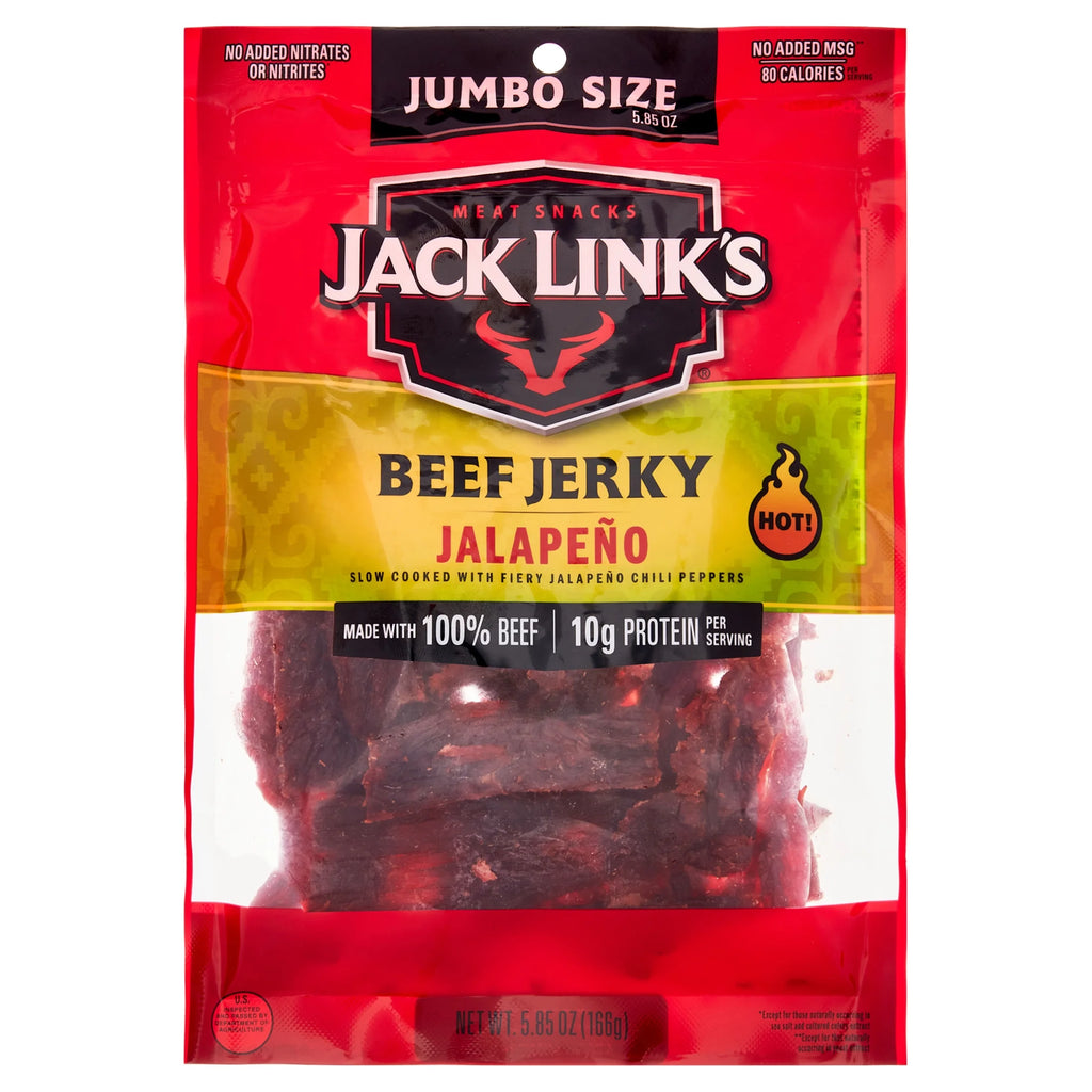 100% Beef Jalapeno Beef Jerky 5.85oz Resealable Bag R33906