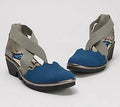 Blue Bronze Leather Wedges B89201