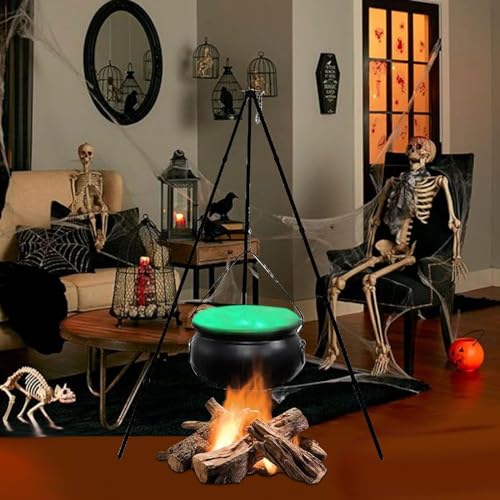 Large Plastic Witches Cauldron on Tripod with Light R999916