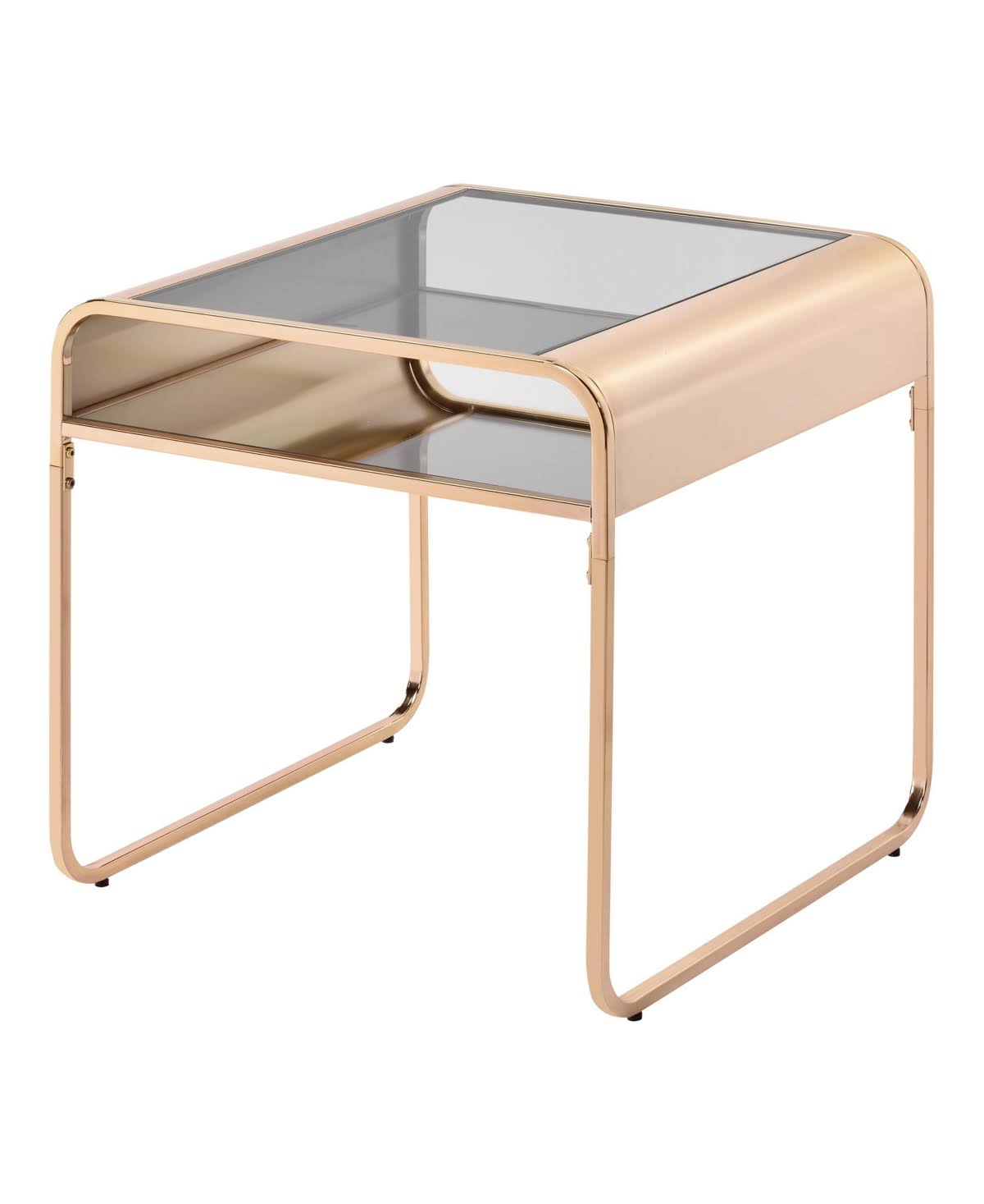 Gold Glass End Table O3515