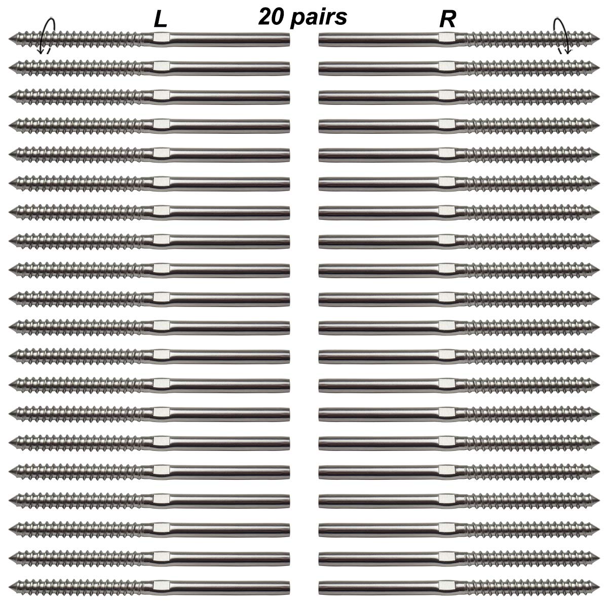 1/8 T316 Stainless Steel Cable Railing Hardware Pack of 2 E70688