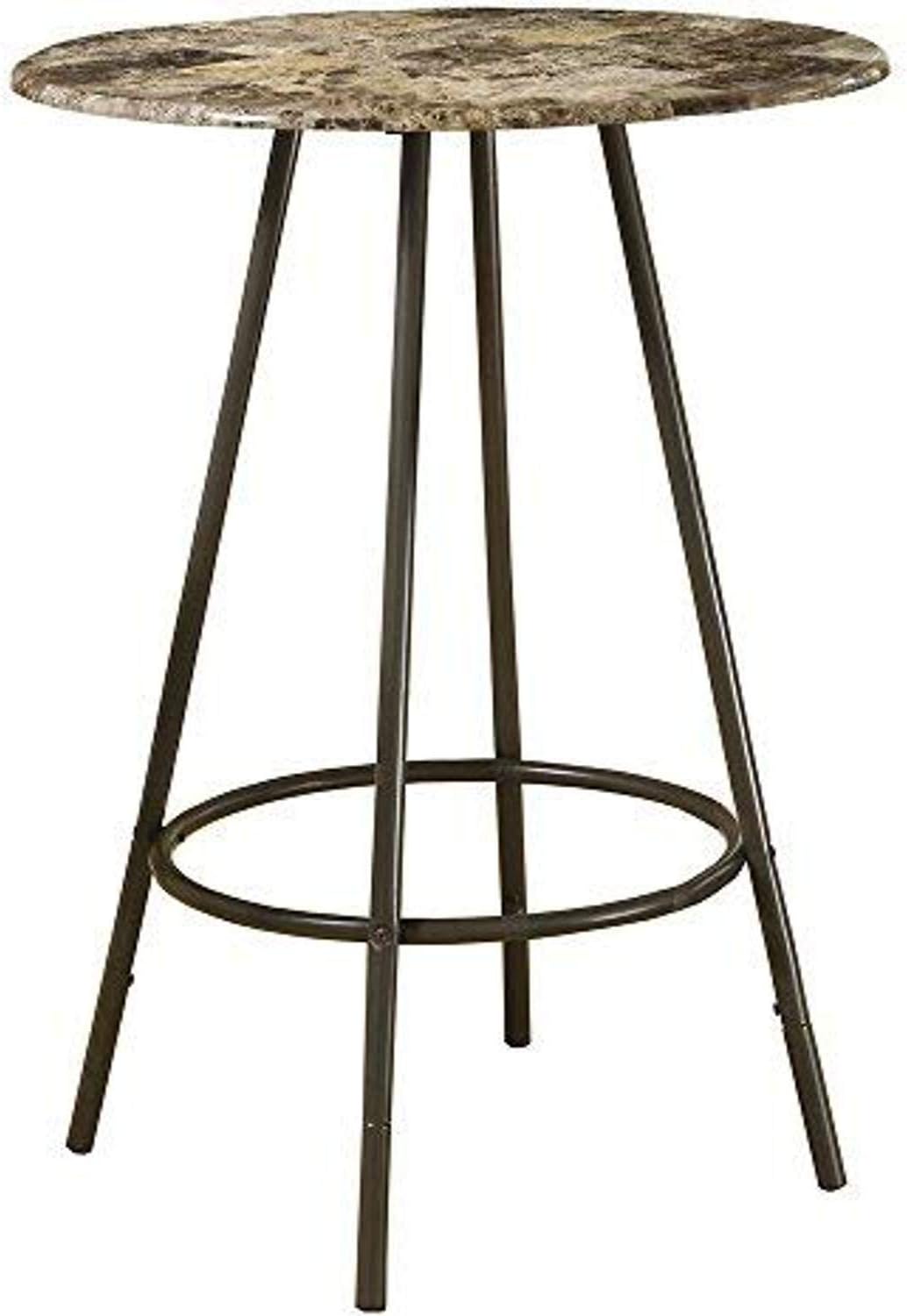 Bar Table, 30-Inch, Cappuccino/Marble/Coffee Q267