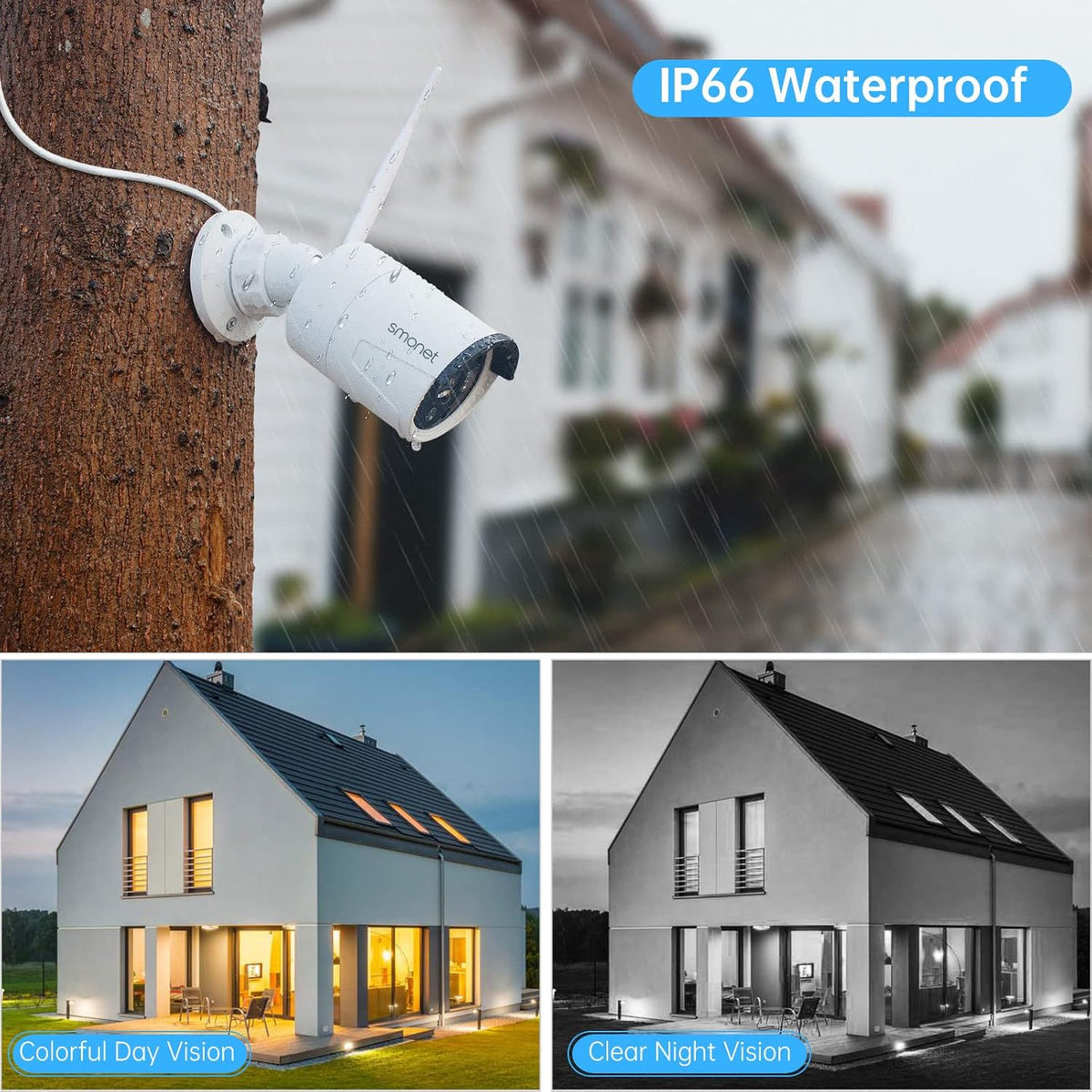 3MP Wireless Security Camera System with 12” Monitor C600