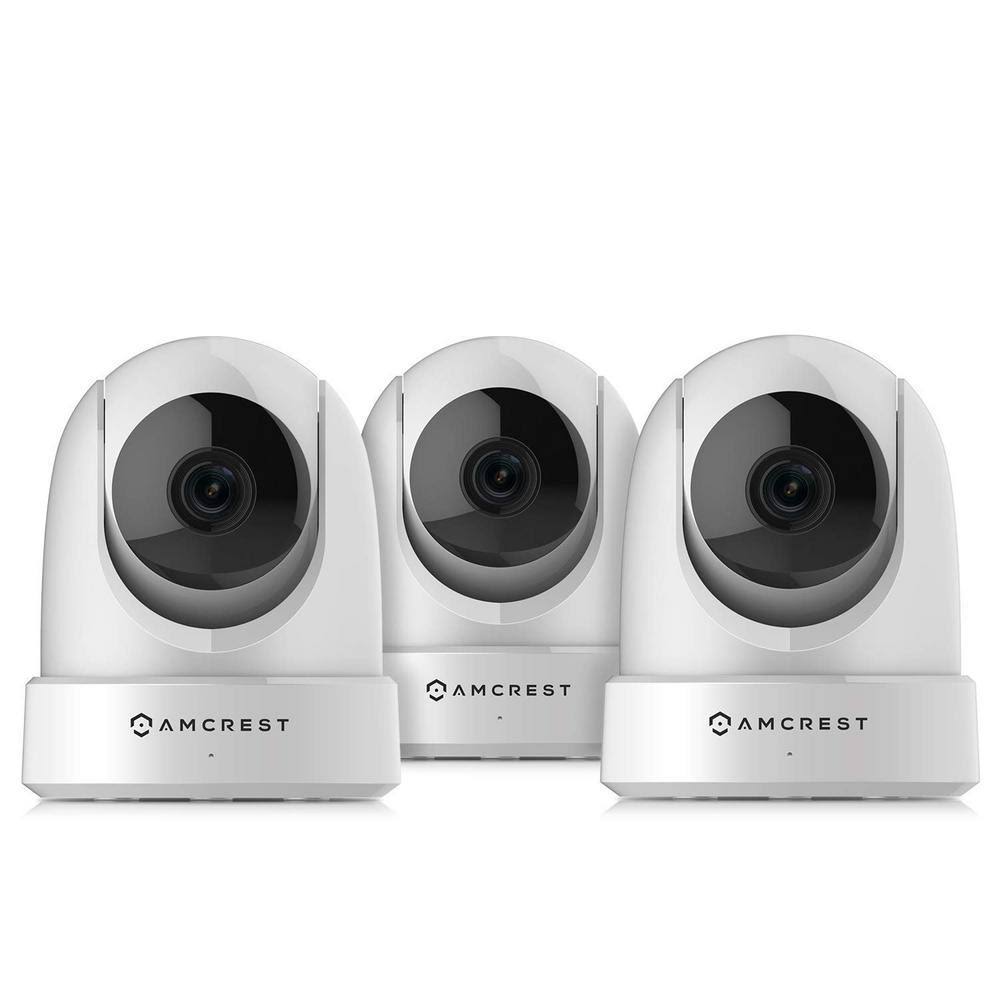 4MP Indoor Wi-Fi Security Camera with Pan/Tilt, Night Vision, White 3-Pack G268