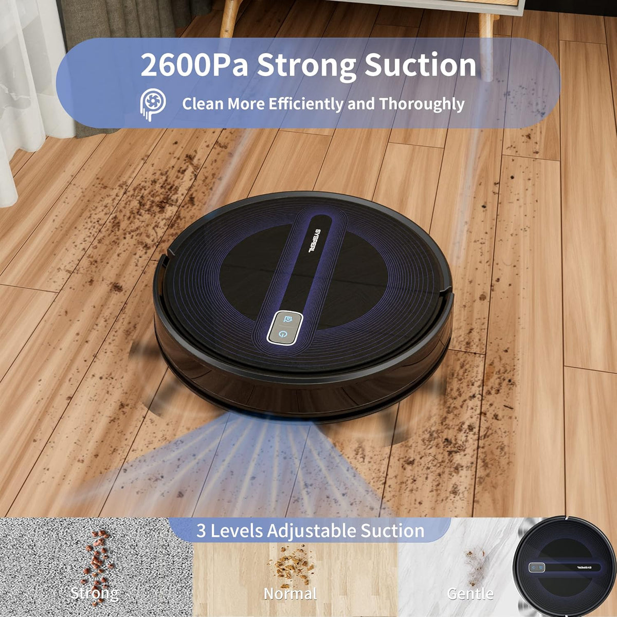 2600Pa Wi-Fi Robot Vacuum Cleaner with Carpet Detection O99061