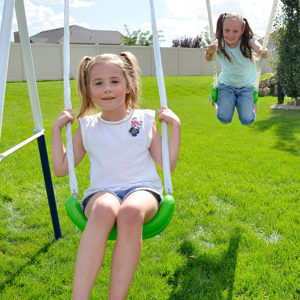 Metal Swing Set with Glider and Slide F341379