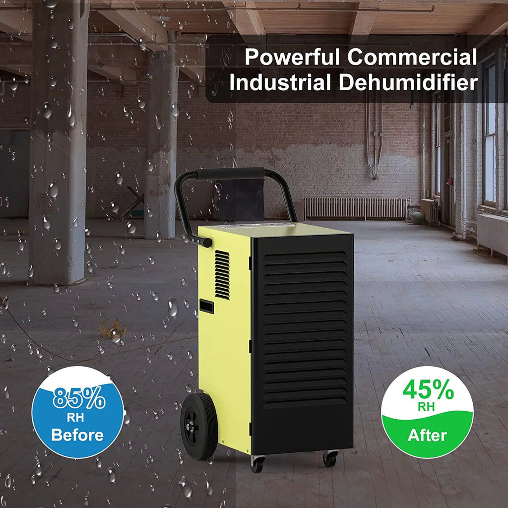 150 Pints Commercial Dehumidifier with Drain Hose and Water Tank W942303