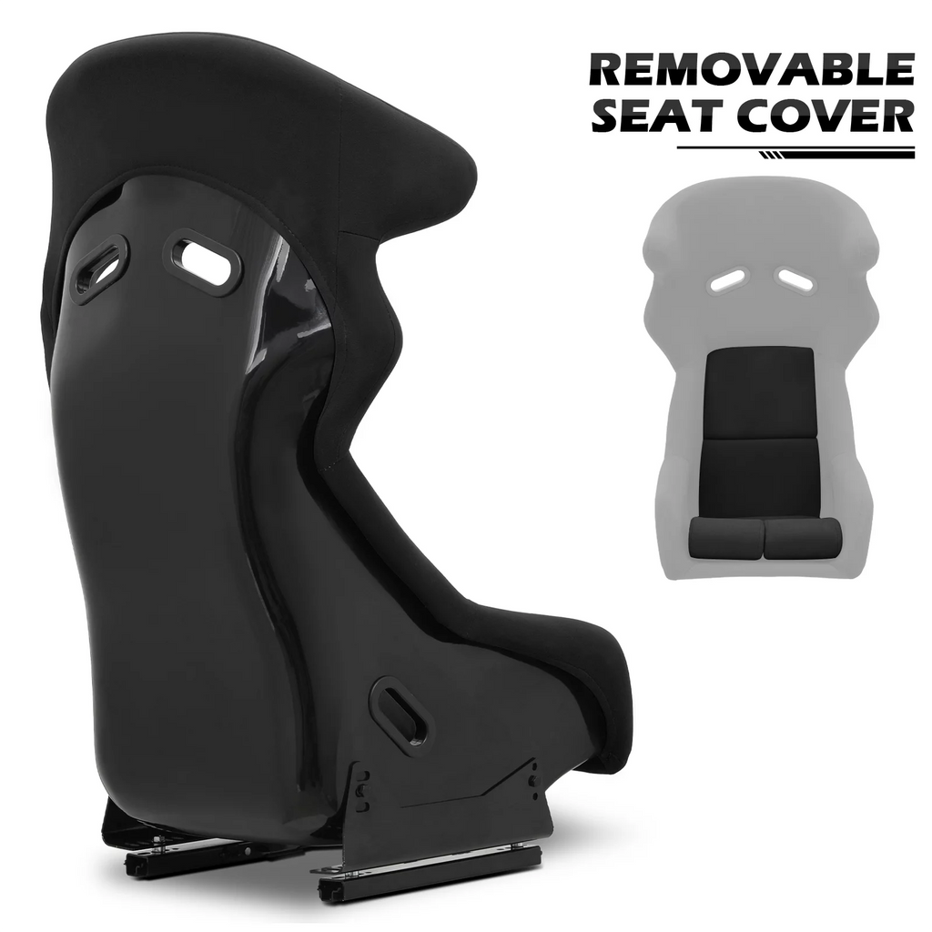 Black Racing Bucket Seat with Adjustable Slide L105942