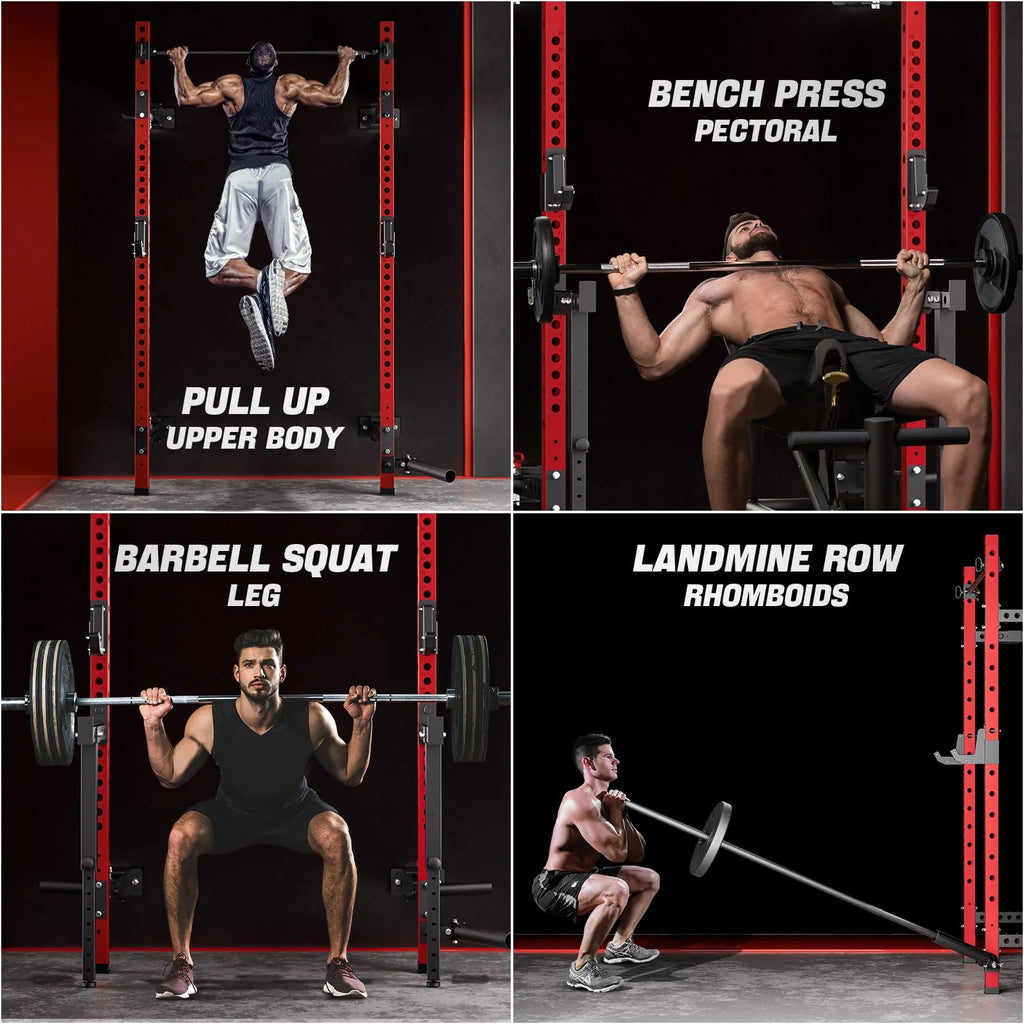 Foldable 1000LBS Capacity Wall Mounted Squat Rack C7462