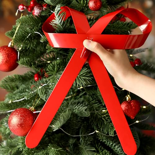 Large Christmas Metal Bow Tree Topper with Clip I2919