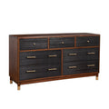 Brown and Black 7 Drawer Dresser D802