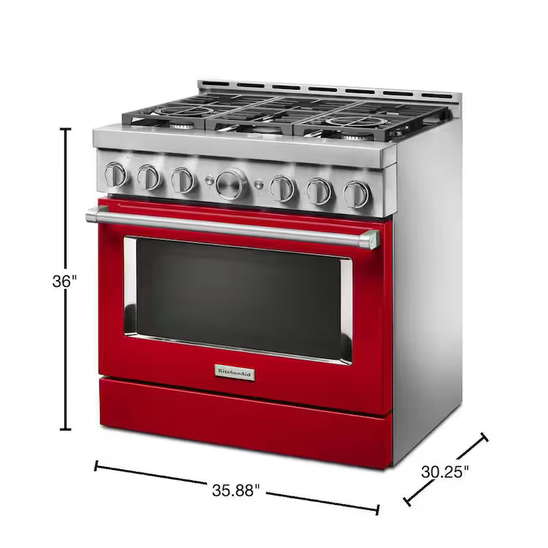 5.1 cu. ft. Smart Gas Range with Self-Cleaning and True Convection in Passion Red P217459