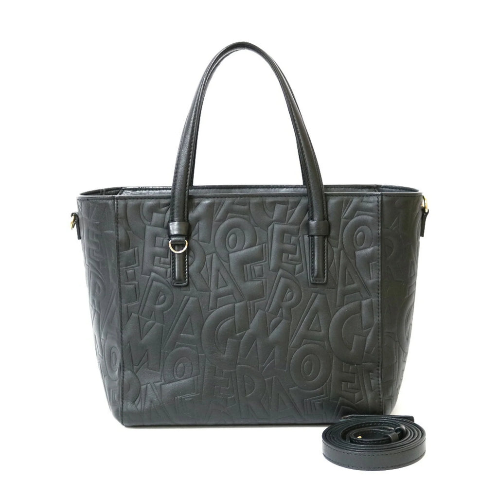 Pre-Owned Black Leather Handbag T996933
