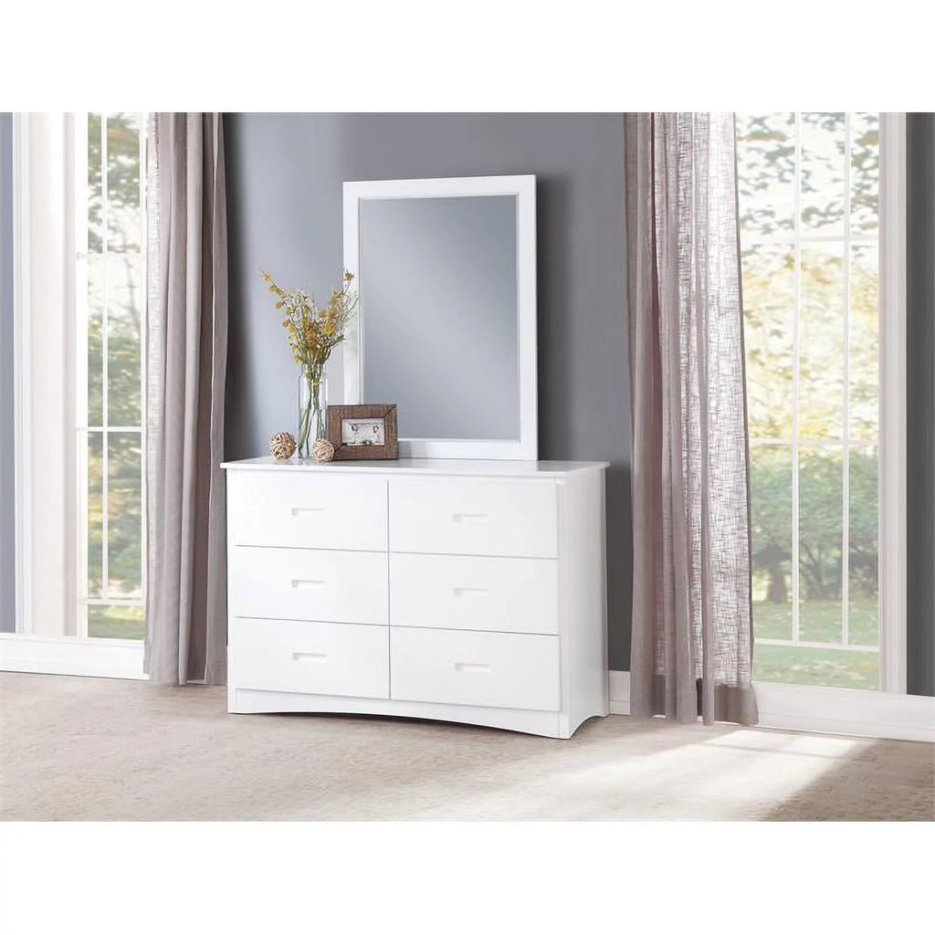 White 6 Drawer Transitional Wood Dresser O897