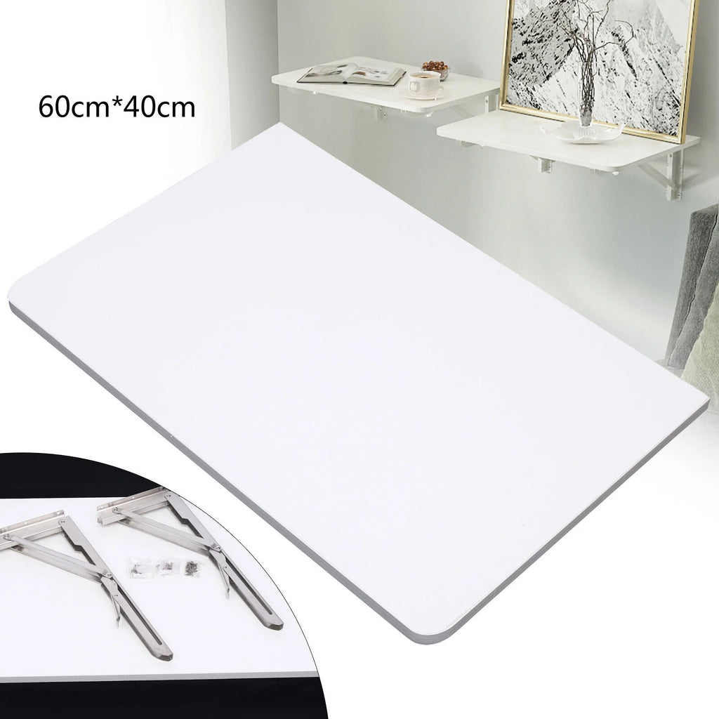 23.6"x15.7" White Wall Mount Folding Table Y61365