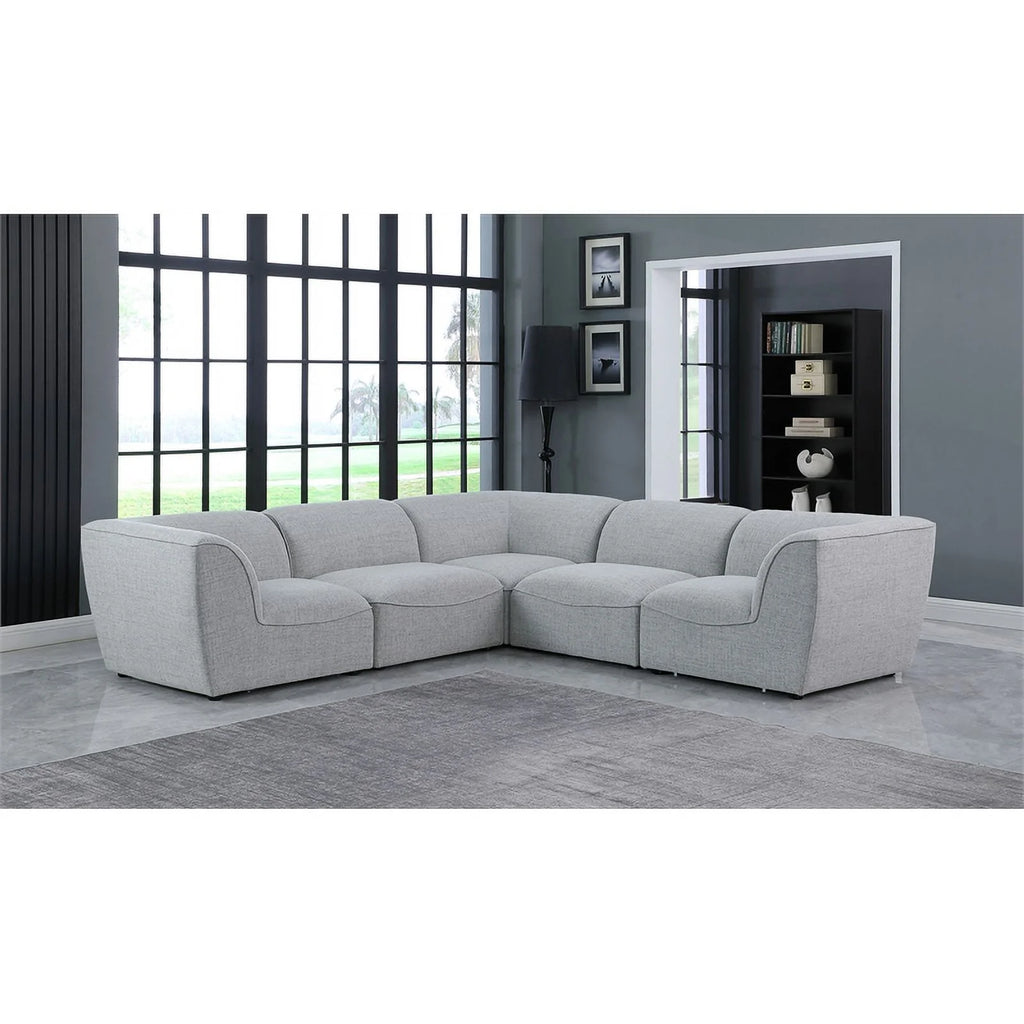 Grey Linen Textured Modular Sectional T26844