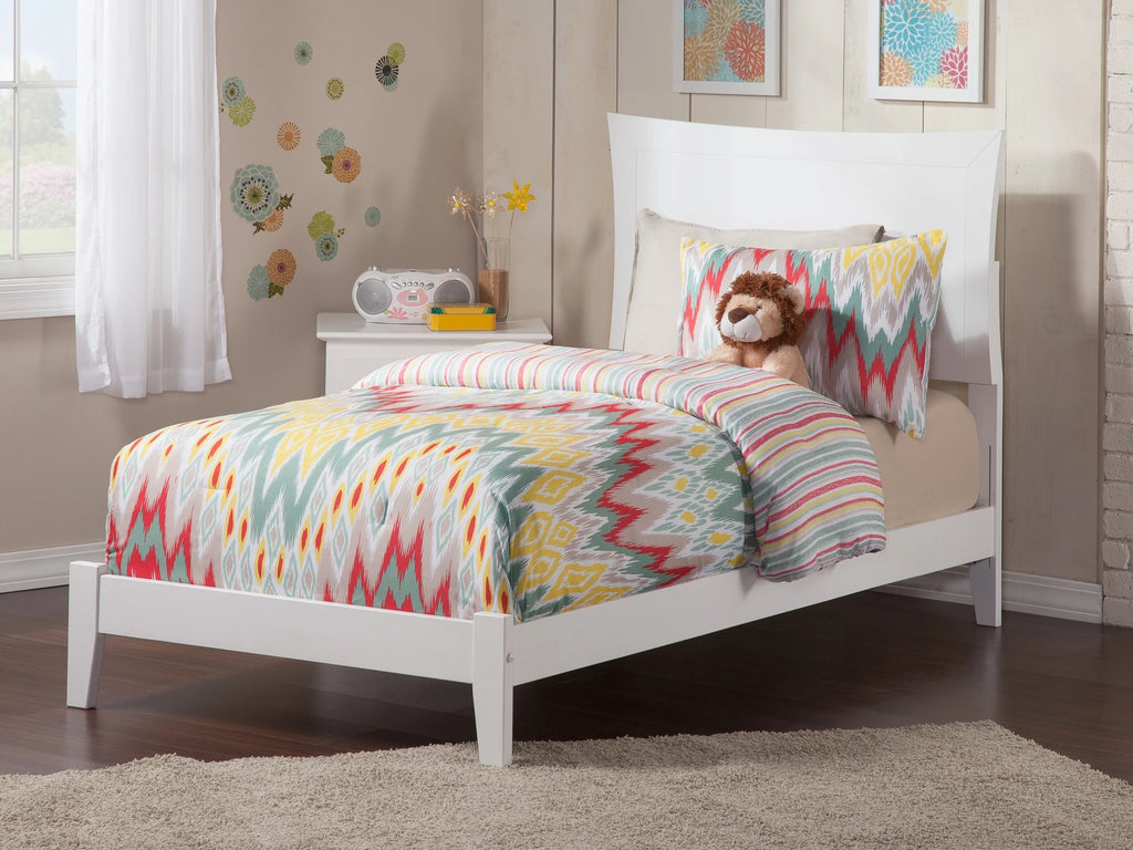 Twin Wood Bed Frame with Panel Headboard U45506