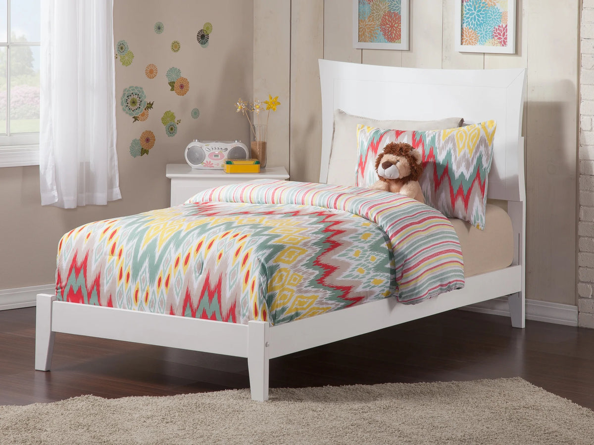 Twin Wood Bed Frame with Panel Headboard U45506