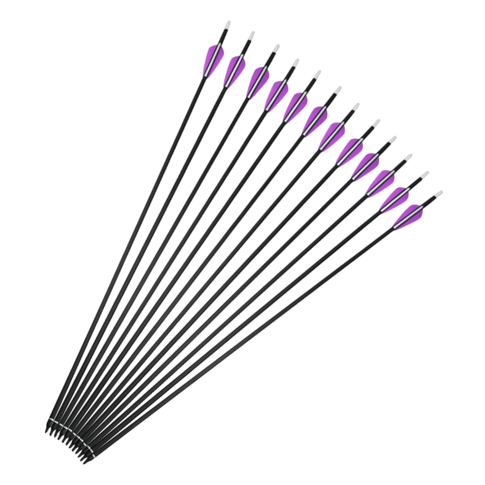32 inch Mixed Carbon Hunting Arrows Pack of 12 Y6614