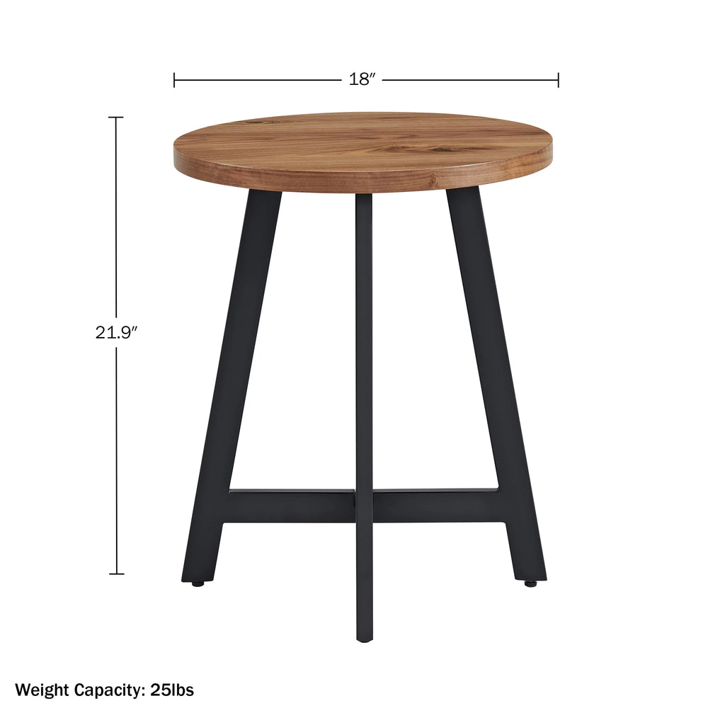 Round End Table with MDF Top and Metal Frame K98892