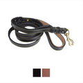 6 Foot Braided Leather Dog Leash with Traffic Handle S4393