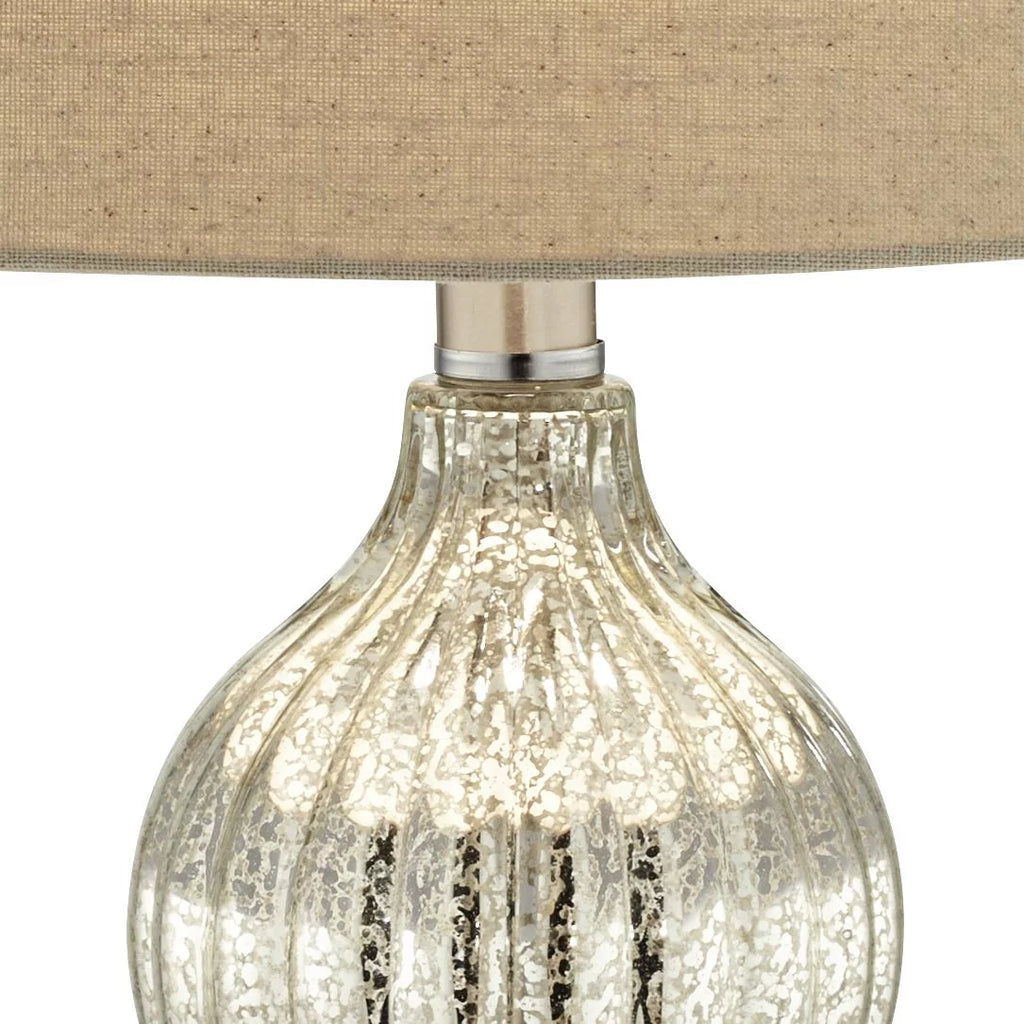 25" High Set of 2 Fluted Mercury Glass Table Lamps A1625